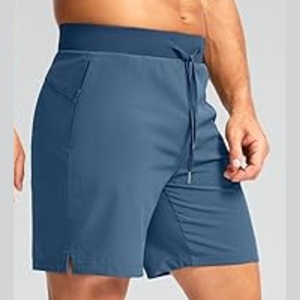 <b>Men</b> Solid Color Quick Dry Polyester <b>Bermuda</b> <b>Shorts</b> with Drawstring Waist and Pockets Casual Style - Product Image 5