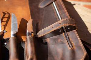 Bolsa Portacuchillos de Cuero Clásica, Portátil, Ligera y Personalizada, con 4-6 Compartimentos, Modelo LKR-0294 - Product Image 4