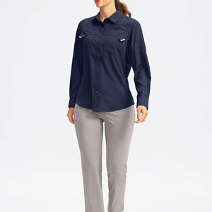 Camisa de Pesca de Manga Corta para Mujer, de Alta Calidad, OEM/ODM, Tejido Transpirable, Protección Solar, Estilo Casual con Botones - Product Image 5