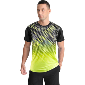 Men's Short Sleeve T-<b>Shirt</b> Geometric Pattern Gradient Color Quick Dry Sporty O-Neck Regular Fit Knitted 100% Polyester - Product Image 2