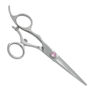 Professional Silver Color Right Handed Swivel Sharp <b>Blade</b> Tip Stainless Steel Medium Handle Hair Cutting <b>Barber</b> Salon Scissors - Product Image 4