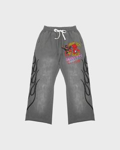 Ensemble de survêtement graphique gris crème de la marque Dept |   Sweat à capuche oversize et pantalon de jogging |   Ensemble assorti streetwear Flame Wrestler OEM - Product Image 5