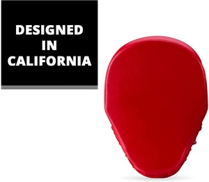 Red Leather Boxing Mitts Full Finger Lace-up <b>Focus</b> <b>Pads</b> for Adults Training Gear - Product Image 3