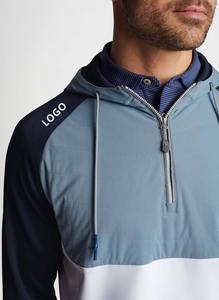 เสื้อฮู้ดซิปหนึ่งในสี่สำหรับผู้ชาย ผ้าฝ้ายฟลีซ 100% ระบายอากาศได้ดี แขนยาว สวมใส่สบายในฤดูใบไม้ผลิ ทรงปกติ ปักลายกีฬา - Product Image 6