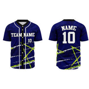 Dernier modèle de maillot de baseball personnalisé par sublimation, manches courtes, col en V, tissu léger, doux, respirant, confortable, unisexe - Product Image 1
