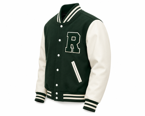 Chaqueta Varsity Unisex Ecológica de Lana de Secado Rápido con Cuello en V, Logotipo Bordado en la Parte Delantera, Patrón 3D, Mangas Completas y Cierre de Botones - Product Image 1