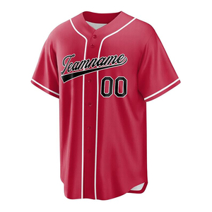 Maillot de baseball pour homme en tissu mesh respirant, grande taille, coupe ample, logo personnalisé, impression numérique, évacuation de l'humidité, antibactérien - Product Image 1
