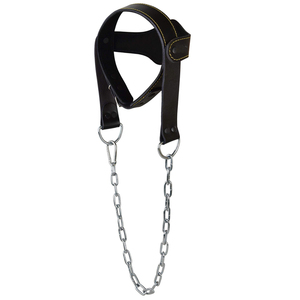 Custom Logo Color Best Quality <b>Leather</b> Head <b>Harness</b> Top Sale Fitness Equipment with Strong Steel Chain <b>Leather</b> Head <b>Harness</b> - Product Image 3