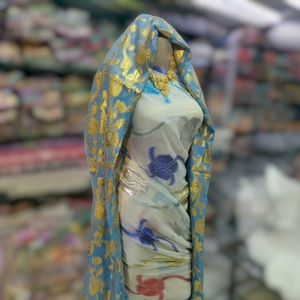 Exclusivo Vestido para Niñas con Diseño Floral Colorido, Tejido Jacquard Fransawi Dirac con Cuentas Somalíes, Acabado Premium - Product Image 2