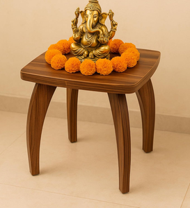 Table d'appoint ronde carrée en bois d'ingénierie avec support de rangement pour magazines et journaux, idéale pour le coin du canapé du salon - Product Image 4