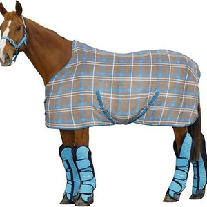 Manta Impermeable Roja para Caballo con Estampado Animal, Cierre de Velcro Completo, Ropa de Montar - Product Image 3