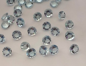 Aigue-marine naturelle bleue de petite taille, taille brillant rond, de 0,8 mm à 3,0 mm, avec jeu de couleurs ou effet de feu, pour la fabrication de bijoux - Product Image 3