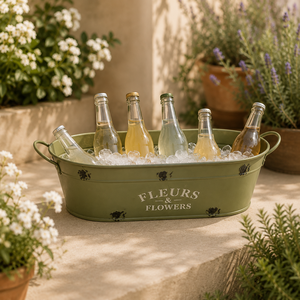 Bañera Grande de Metal Galvanizado para Bebidas con Asas para Uso en Interiores o Exteriores - Product Image 4