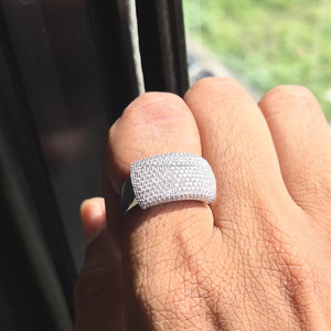 Anillo de Compromiso con Moissanita de Corte Brillante Redondo y Diamantes Pavé para Hombre, Estilo Hip Hop, Anillo de Cúpula para Caballero, Joyería de Plata Esterlina 925 - Product Image 2