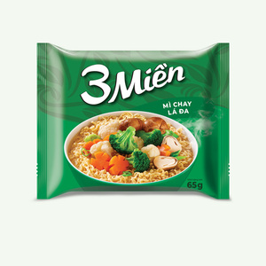 Nouilles instantanées 3 Mien Gold Fried au bœuf et aux herbes, marque Vietnam, 65g/tasse, cuisson en 2-3 minutes, prix avantageux - Product Image 1