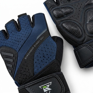 Durable gel gloves featuring <b>cushioned</b> <b>padding</b> breathable fabric comfortable finger movement and secure wrist fitting - Product Image 5