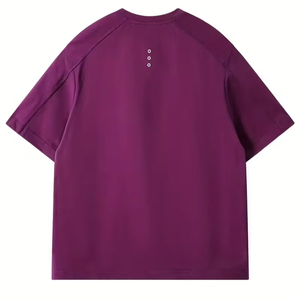 T-shirt décontracté pour homme à manches courtes avec blocs de couleur - Collection été Style streetwear américain Couleurs unies avec surpiqûres contrastées - Product Image 1