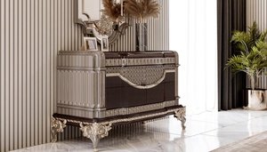 Juego de Dormitorio de Lujo Tradicional de Madera de Teca Sólida, Ideal para Apartamentos, Cama King Size, 2 Mesitas de Noche, Armario Grande - Product Image 6