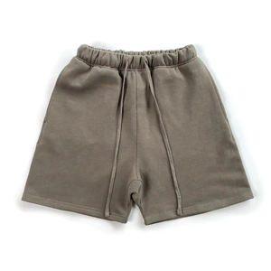 Men's Solid <b>Black</b> Polyester Worsted Breathable Elastic Waist Casual Knitted Sport Yoga Shorts OEM Service - Product Image 3