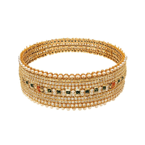 Gold Plated Meenakari <b>Bangles</b> <b>Set</b> with Crystal Stone and Pearl 10575603MH_2.4 Fine Jewelry - Product Image 2