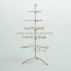 Modern Silver Christmas Tree Ornament High Quality Metal & Wood Sculpture with <b>Star</b> for Weddings <b>Led</b> Lighting Metal - Product Image 4