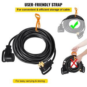 Cable de Alimentación para RV de Alta Resistencia de 36 Pies y 50 Amperios con Extensión NEMA 14-50P 14-50R, Diámetro de Cable de 26.5 mm para Remolques, Autocaravanas y Campamentos - Product Image 6