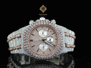 นาฬิกาโครโนกราฟหรูหราประดับเพชร Pahal Jewels รุ่น Unisex ขนาด 40 มม. ตัวเรือนสแตนเลสสตีล ระบบอนาล็อก รุ่นลิมิเต็ดอิดิชั่น ดีไซน์ทันสมัย - Product Image 1