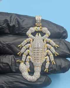 Colgante de Escorpión con Incrustaciones de Circonitas, Plata 925 Bañada en Oro, Estilo HipHop, Joyería del Zodíaco, Gótico para Motociclistas, Amuleto Animal para Raperos - Product Image 4