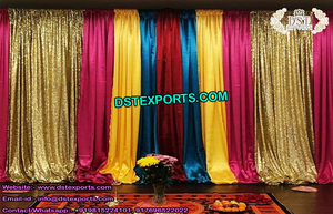 Configuración de fondos coloridos para Punjabi Sikh boda indio Punjabi estilo tradicional boda telones de fondo Mehndi fiesta escenario decoración Reino Unido - Product Image 5