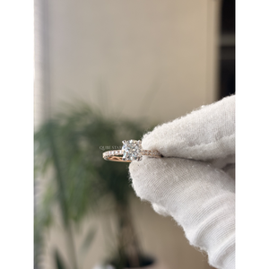 Exclusive Round Lab Created Diamond Hidden Halo Pave <b>Ring</b> 1.10 Carat EF VVS VS Solid Gold <b>Fine</b> Jewelry Romantic Gift - Product Image 3