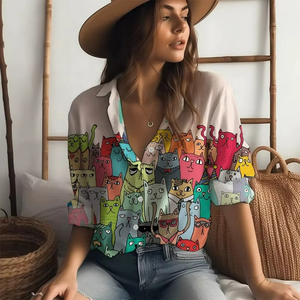 Chemises Hawaïennes Imprimées Décontractées à Manches Courtes pour Femmes – Tendances Estivales et Tenues de Plage Décontractées - Product Image 6