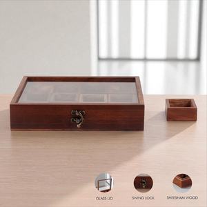 Caja de especias de madera hecha a mano, Masala Dabba india con 12 compartimentos, almacenamiento de cocina con tapa de vidrio - Product Image 5
