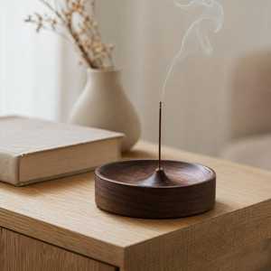 Rustic Wooden Incense <b>Stick</b> Holder Handmade Fragrance Burner bowl <b>Diffuser</b> For Yoga for Home and Office Decor - Product Image 3