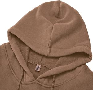 Sudadera con capucha corta con cordón, manga regular, color sólido, informal, para otoño, para mujer - Product Image 2