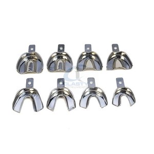 Plateaux d'empreinte dentaire supérieurs et inférieurs en acier inoxydable réutilisables autoclavables pour alginate CE ISO OEM - Product Image 2