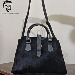 Bolso Tote de Cuero Vacuno Negro Hecho a Mano con Asas de Cuero Genuino Gris Oscuro para Todas las Temporadas - Product Image 2