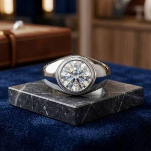 Anillo de Diamante Moissanite para Mujer y Hombre, Anillos de Diamantes Disponibles para la Venta - Product Image 4