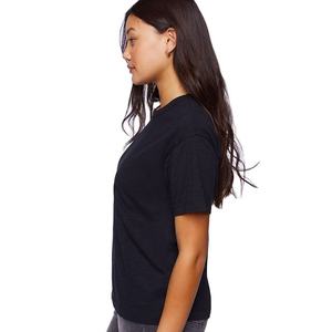 Camiseta Corta Blanca de Mujer, Cuello Redondo, Manga Corta, Corte Holgado, Color Sólido, Tejido de Punto Jersey, 100% Algodón, Primavera Verano - Product Image 3