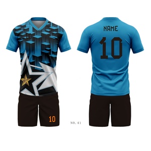 High Quality Custom Adult Soccer Jerseys Breathable Lightweight Quick Dry Anti-Bacterial Half Sleeve 100% Polyester Wholesale - Product Image 1