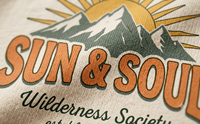 T-shirt d'été respirant personnalisé avec impression par transfert thermique Sun Soul Wilderness Society, unisexe, 100% coton, col rond, manches courtes