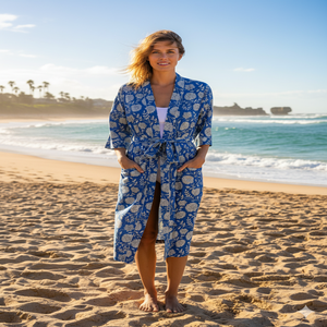 Hermoso Kimono Floral de Algodón con Estampado Indio, Ropa de Estar Suave y Transpirable, Vestido de Verano a Precio de Mayoreo - Product Image 2