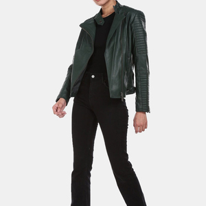 <b>Biker</b> <b>jacket</b> Yellow color sheepskin long sleeve fashion cowhide leather women <b>biker</b> leather <b>jacket</b> <b>Biker</b> <b>jacket</b> Yellow color - Product Image 2