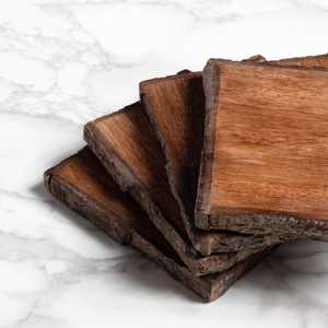 Handcrafted Mango Wood Coaster Set | Quiet Luxury Sculptural <b>Desk</b> Decor | <b>Rustic</b> Wooden Coasters - Live Edge Mango Wood - Set - Product Image 6