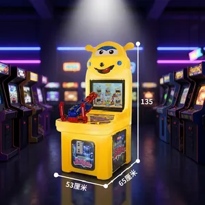 Máquina de Juego Arcade de Disparos con Pistola de Cara Sonriente para 1 Jugador, Operada con Monedas, Simulador de Video de Personajes de Dibujos Animados Rosa para Niños - Product Image 3