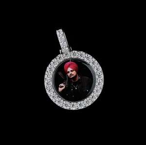 Pendentif Hip Hop de Luxe en Argent Sterling 925 Moissanite Sertie de Pierres, avec Photo Personnalisée, Bijou Unisexe pour Fêtes, Style Indien Unique - Product Image 2