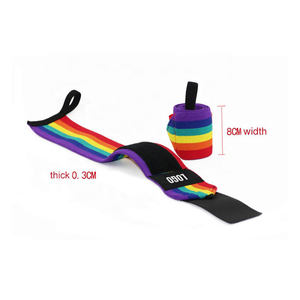Bandes de maintien pour poignets personnalisées, design arc-en-ciel, qualité supérieure, polyester et coton, écologiques, respirantes, antidérapantes, soutien pour les poignets - Product Image 4