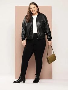 Chaqueta de Cuero Genuino para Mujer, Talla Grande, Chaqueta de Cuero para Invierno, Chaqueta de Motera de Piel de Cordero Genuina para Mujer - Product Image 2