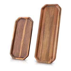 Plateau de service en bois d'acacia naturel Assiettes de service rectangulaires en bois pour dessert charcuterie apéritif biscuit plateau de présentation des aliments - Product Image 6