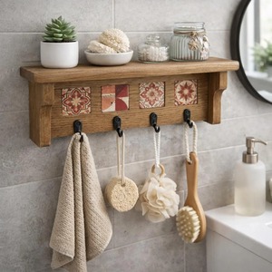 Wooden Key <b>Hook</b> Holder Ideal For Keys Kitchen Hanging Mugs And <b>Towels</b> Wall Mounted Multi Purpose Storage Organizer From India - Product Image 6