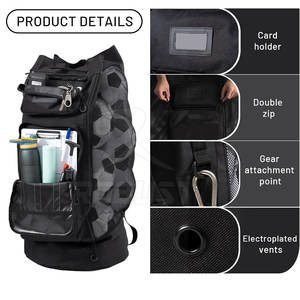 Sac à dos pour ballon de football, léger, écologique, en polyester, grande capacité, sac de sport, bretelles confortables, espace pour ballon et chaussures - Product Image 3